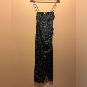 Zara - Satin polka dot corset midi dress